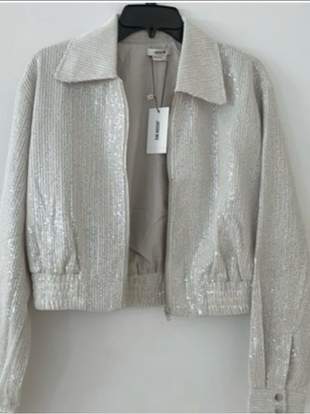 Jason Wu Silver Sequin Cropped Jacket